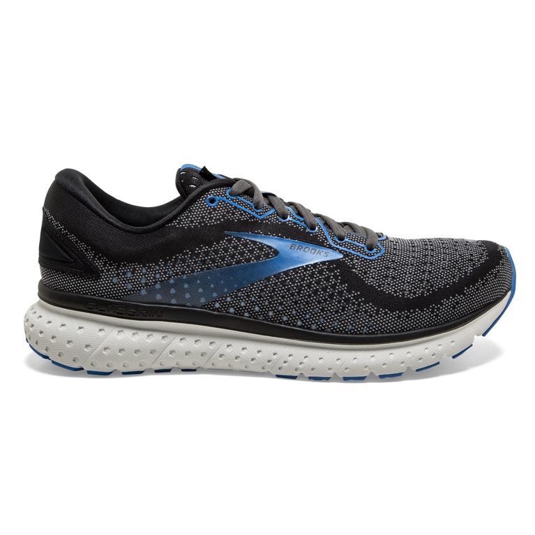 Brooks Glycerin 18 Road Running Shoes - Men's - Black/Ebony/grey Charcoal/Blue (65971-RJYW)